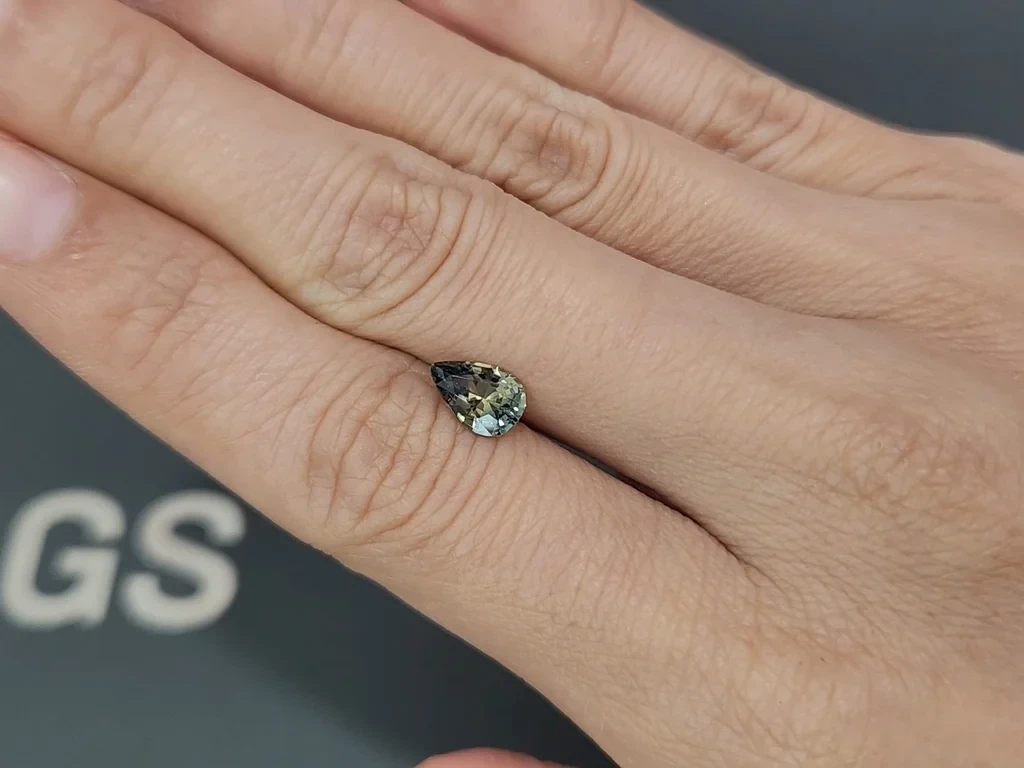 Негретый сапфир Teal в огранке груша 1,18 карат, Шри-Ланка Изображение №2