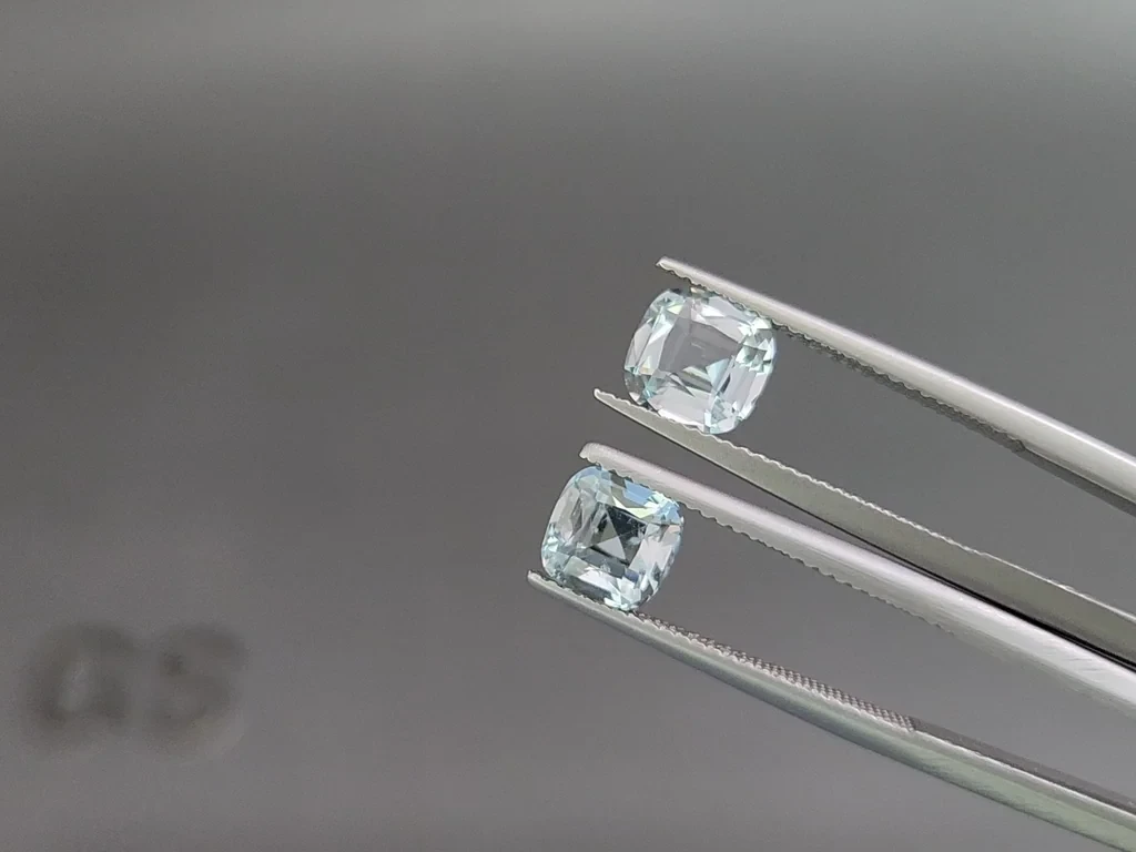 Сет аквамаринов в огранке кушон 3,80 карат, Мадагаскар Изображение №3