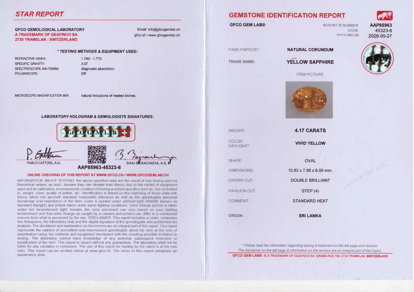Лот №8. Ярко-желтый Golden сапфир в огранке овал 4,17 карат, Шри-Ланка Изображение №6