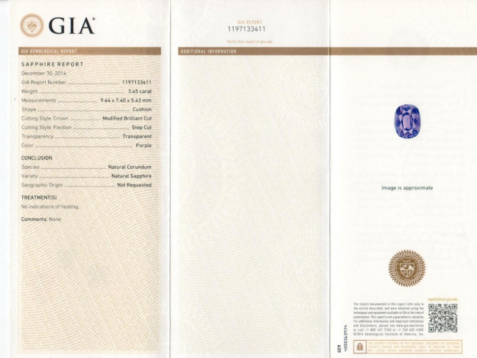 Identification Report GIA Изображение №1
