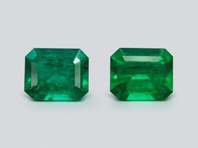 Пара изумрудов цвета Muzo Green 2,17 карат, Колумбия photo