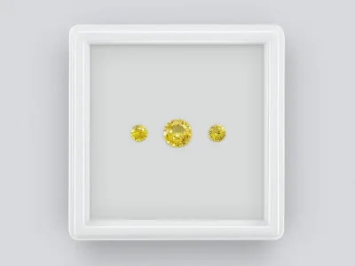 Сет из трех негретых зеленовато-желтых сапфиров 1,30 карат photo