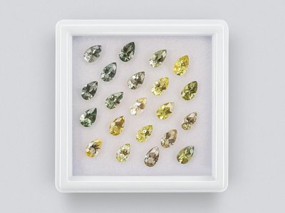 Сет калиброванных сапфиров 5x3 мм в огранке груша 4,56 карат/21 шт. photo
