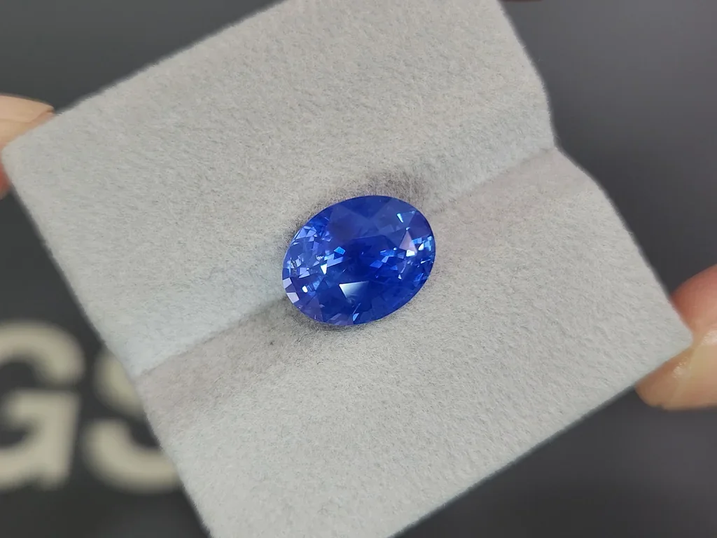 Негретый сапфир Cornflower Blue в огранке овал 7,24 карата, Шри-Ланка Изображение №4