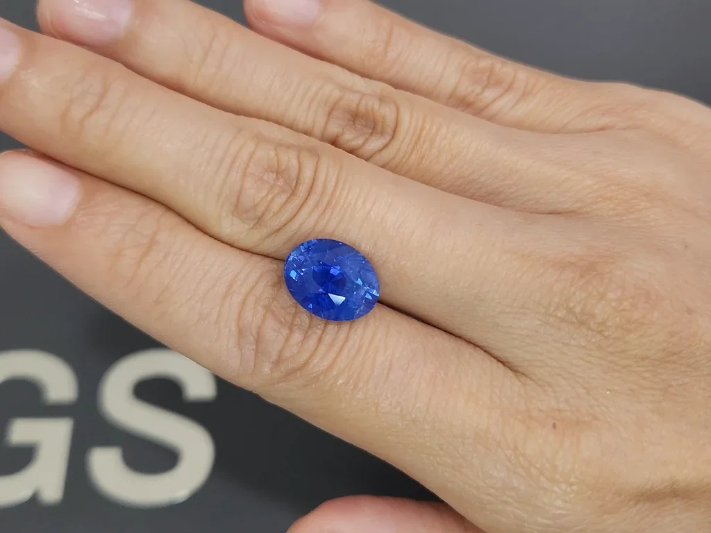 Негретый сапфир Cornflower Blue в огранке овал 7,24 карата, Шри-Ланка Изображение №2