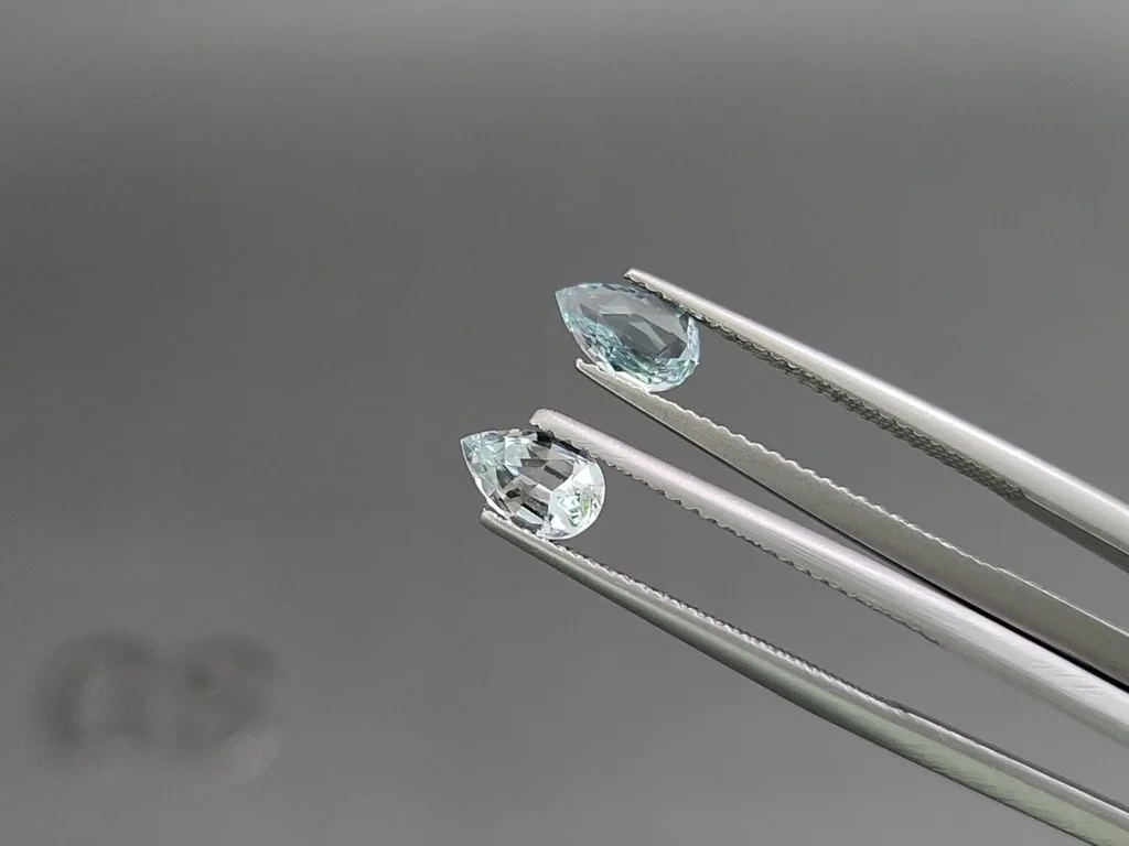 Сет аквамаринов в огранке груша 1,92 карата, Мадагаскар Изображение №4