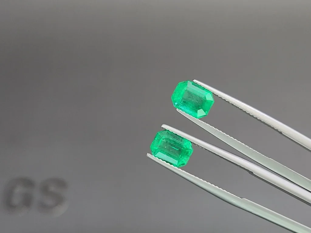 Пара изумрудов Intense green в огранке октагон 3,83 карата, Колумбия Изображение №3