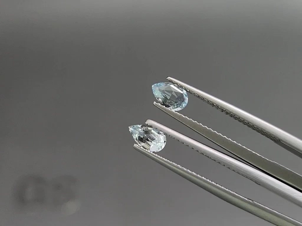 Сет аквамаринов в огранке груша 1,84 карат, Мадагаскар Изображение №4