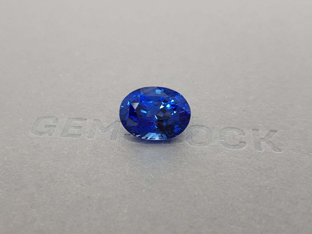 Cапфир цвета Royal Blue в огранке овал 10,17 карат, Шри-Ланка, GRS фото №3