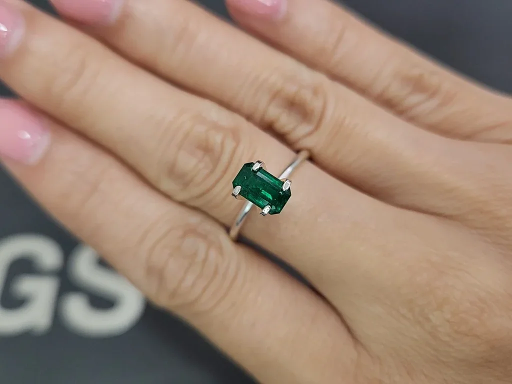 Изумруд Vivid Green в огранке октагон 0,88 карата, Панджшер Изображение №5