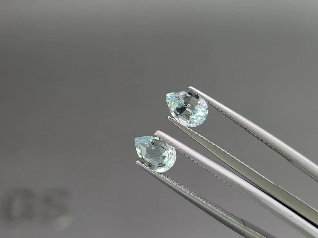 Сет аквамаринов в огранке груша 1,84 карат, Мадагаскар Изображение №4
