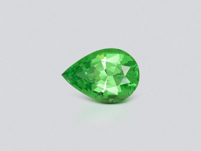 Гранат цаворит Neon Green в огранке груша 1,40 карата, Танзания  photo