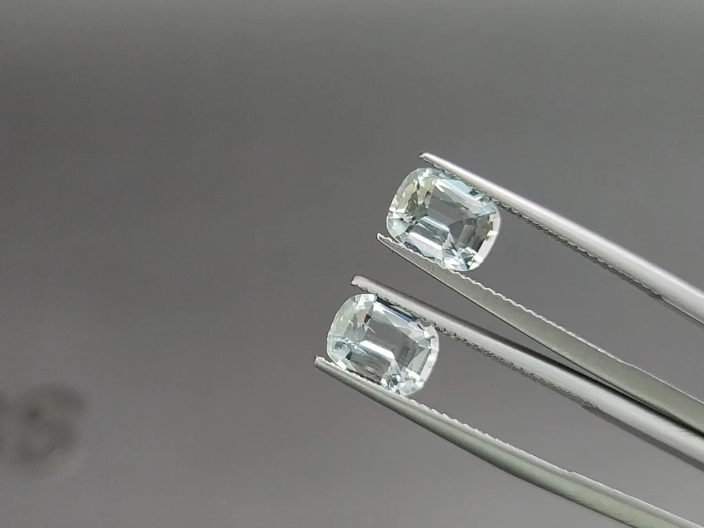Сет аквамаринов в огранке кушон 4,11 карат, Мадагаскар Изображение №4