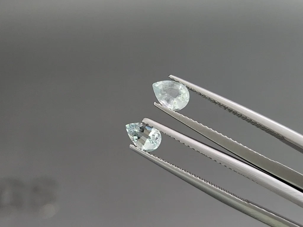 Сет аквамаринов в огранке груша 1,71 карат, Мадагаскар Изображение №3