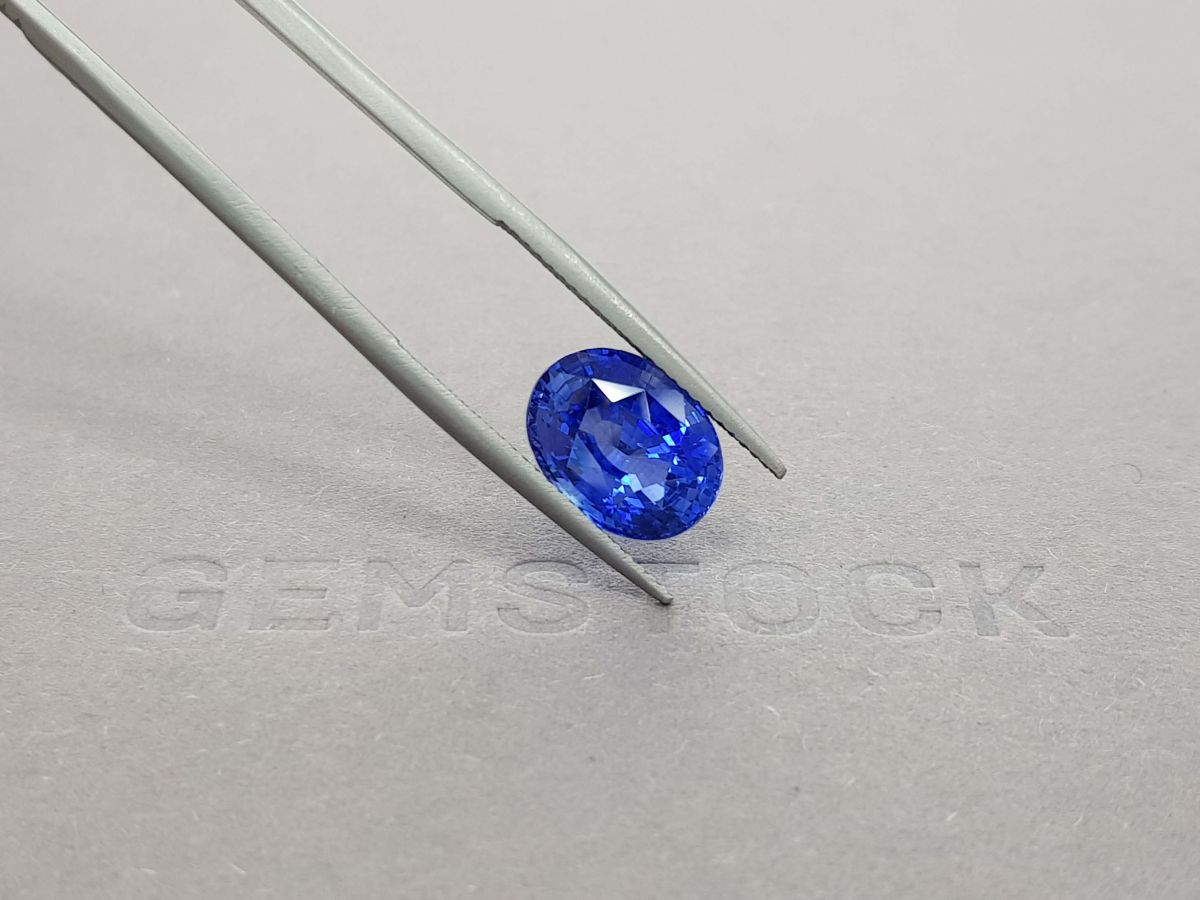 Синий сапфир Royal Blue в огранке овал 5,75 карат, Шри-Ланка фото №4