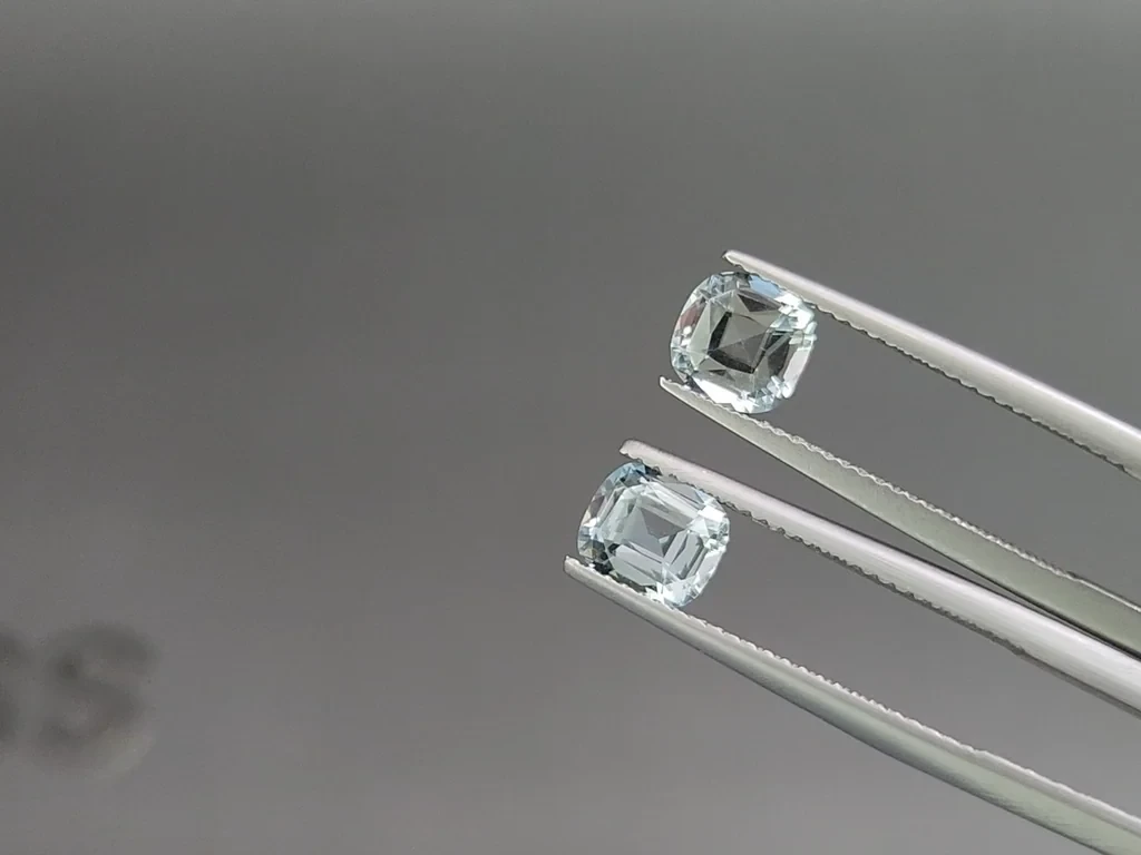 Сет аквамаринов в огранке кушон 4,05 карат, Мадагаскар Изображение №4