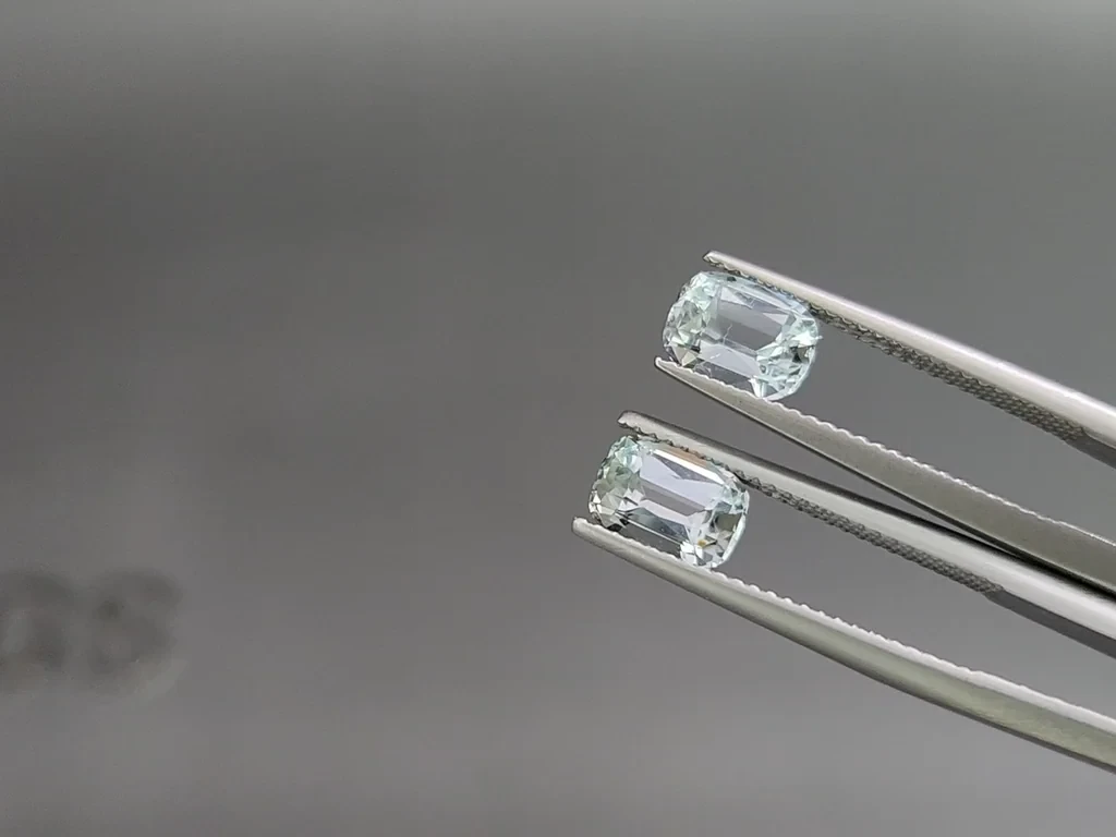 Сет аквамаринов в огранке кушон 3,87 карат, Мадагаскар Изображение №4