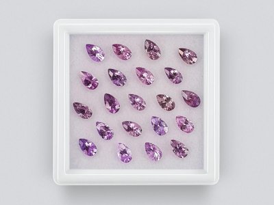 Сет калиброванных сапфиров 5x3 мм в огранке груша 4,57 карат/21 шт.  photo