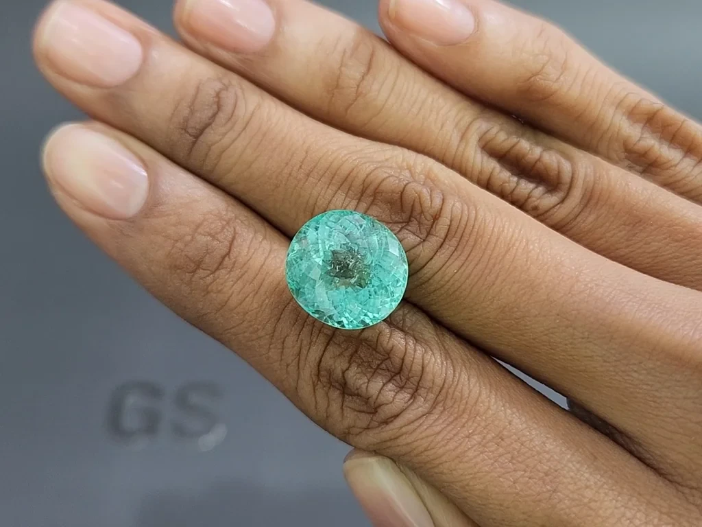 Параиба Neon Green в огранке овал 12,89 карат, Мозамбик Изображение №2