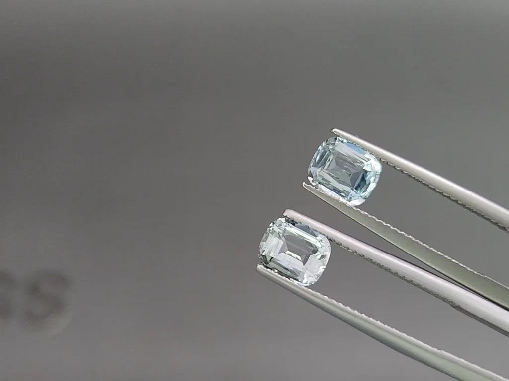 Сет аквамаринов в огранке кушон 3,84 карат, Мадагаскар Изображение №4