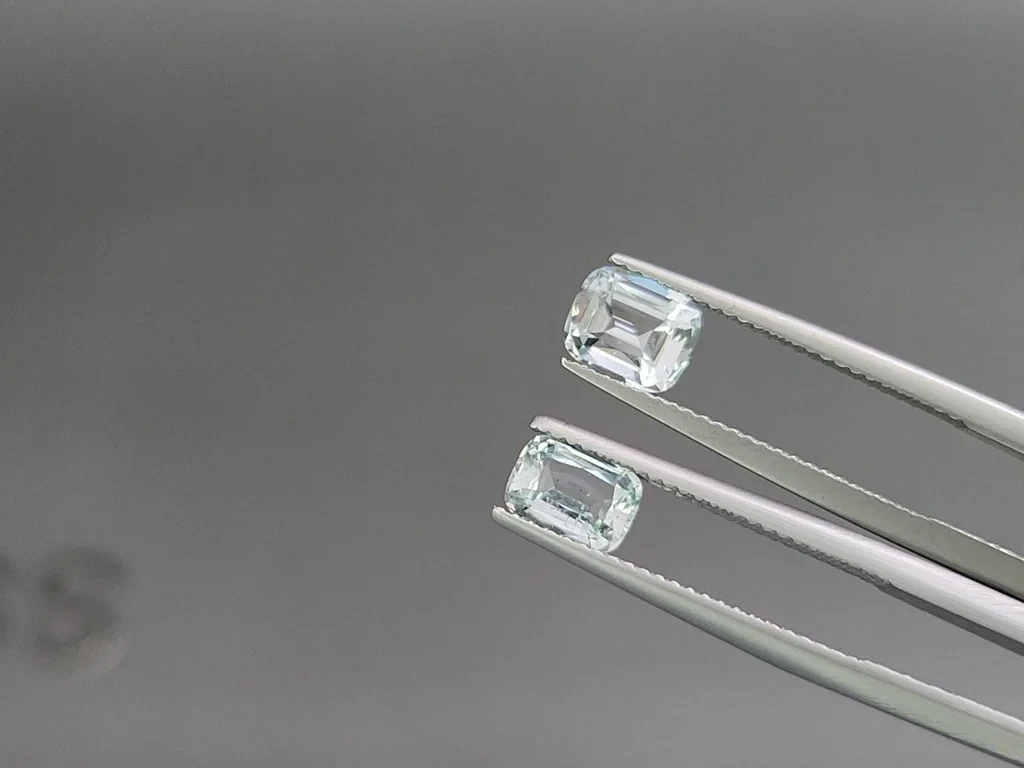 Сет аквамаринов в огранке кушон 3,62 карат, Мадагаскар Изображение №4