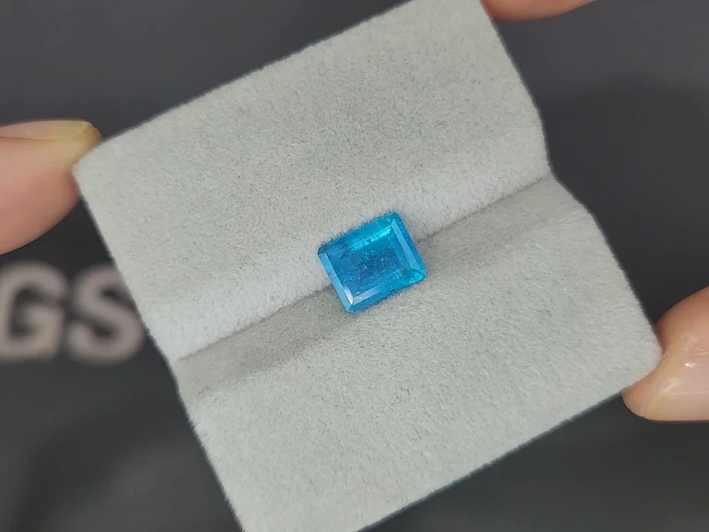 Негретый турмалин Параиба в огранке октагон 1,74 карат, Бразилия  Изображение №5