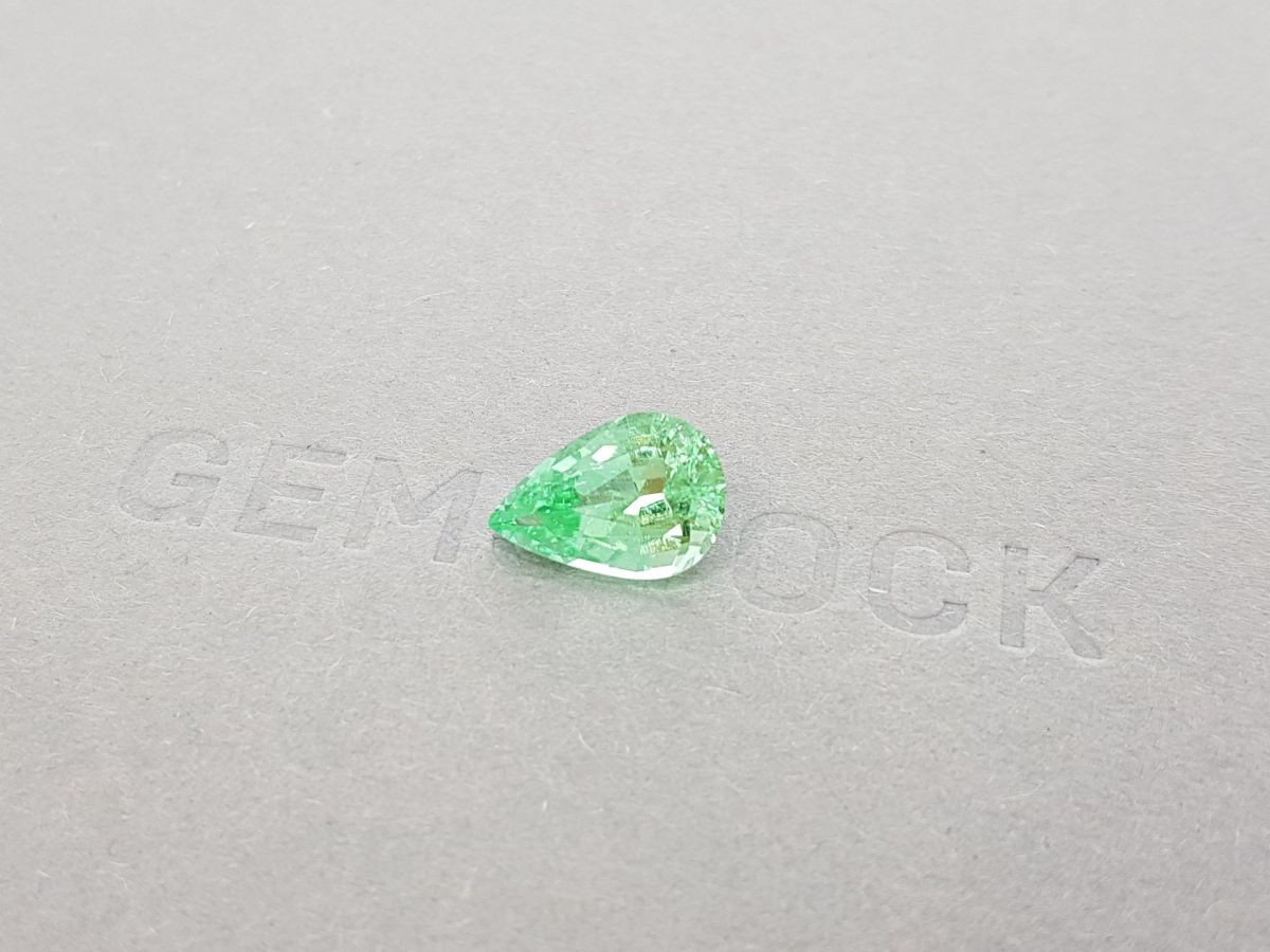 Зеленая Параиба в огранке груша 3,21 карата, GIA фото №2