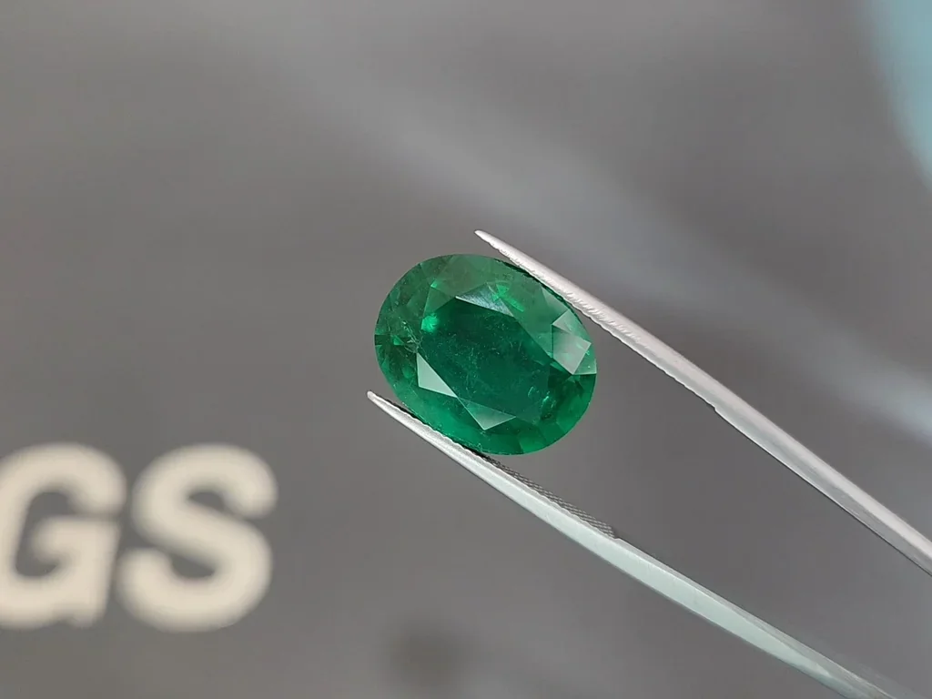 Крупный изумруд Vivid Green в огранке овал 11,30 карата, Замбия Изображение №3