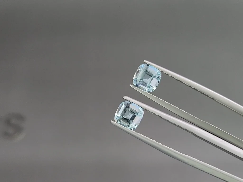 Сет аквамаринов в огранке кушон 3,54 карат, Мадагаскар Изображение №4