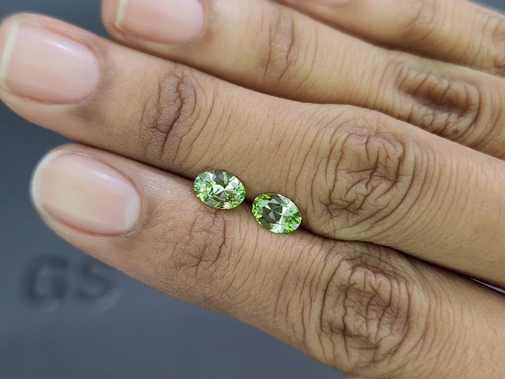 Пара гранатов гроссуляр  в огранке овал 1.49 карат, Танзания Изображение №2