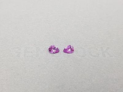 Пара фиолетовых негретых сапфиров в огранке груша 0,76 карат photo