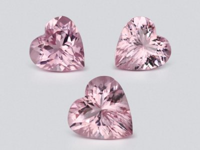 Сет из розовых морганитов в огранке сердце 6,88 карата, Мадагаскар  photo
