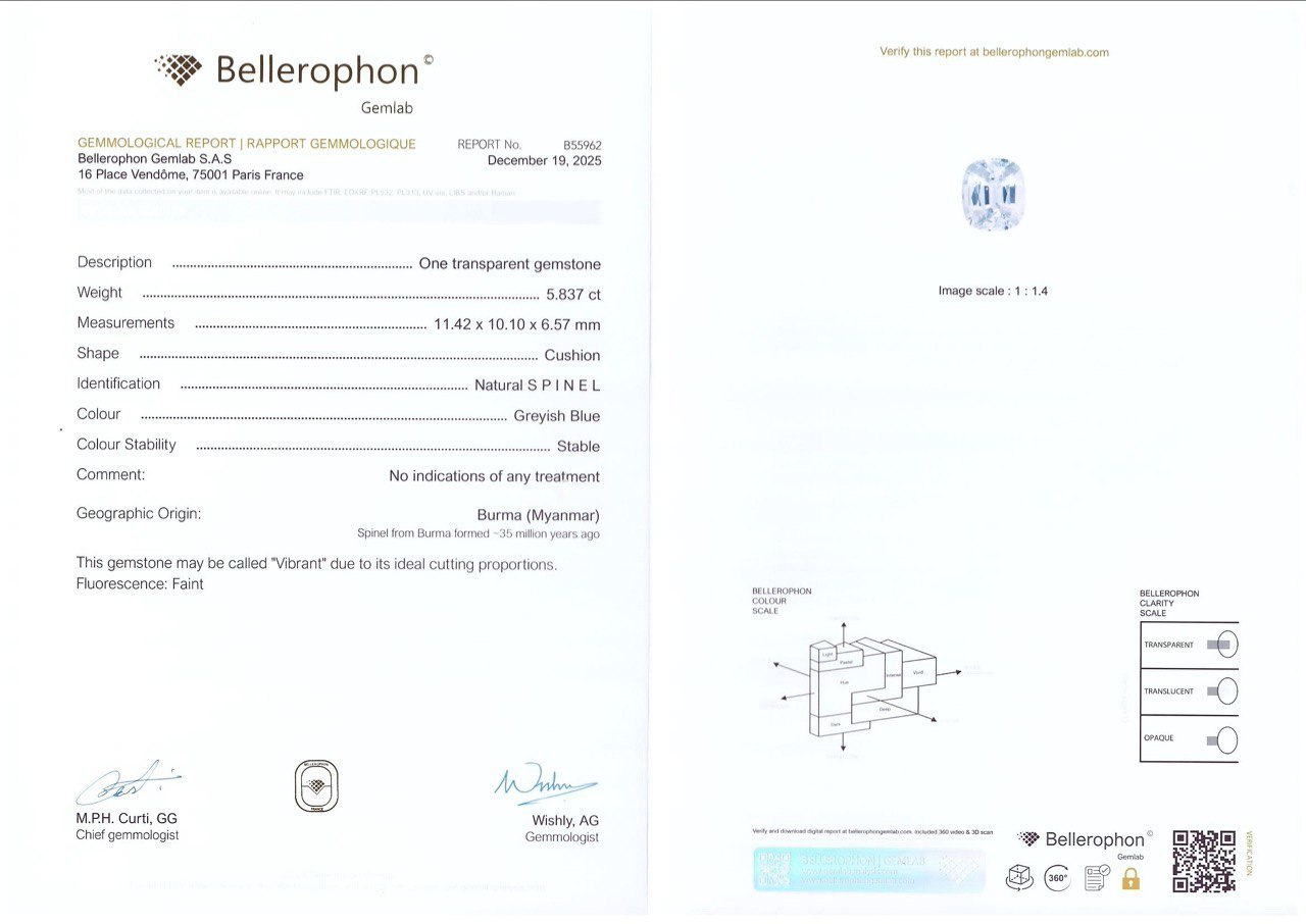 Шпинель в огранке кушон 5,84 карат, Бирма  Изображение №6