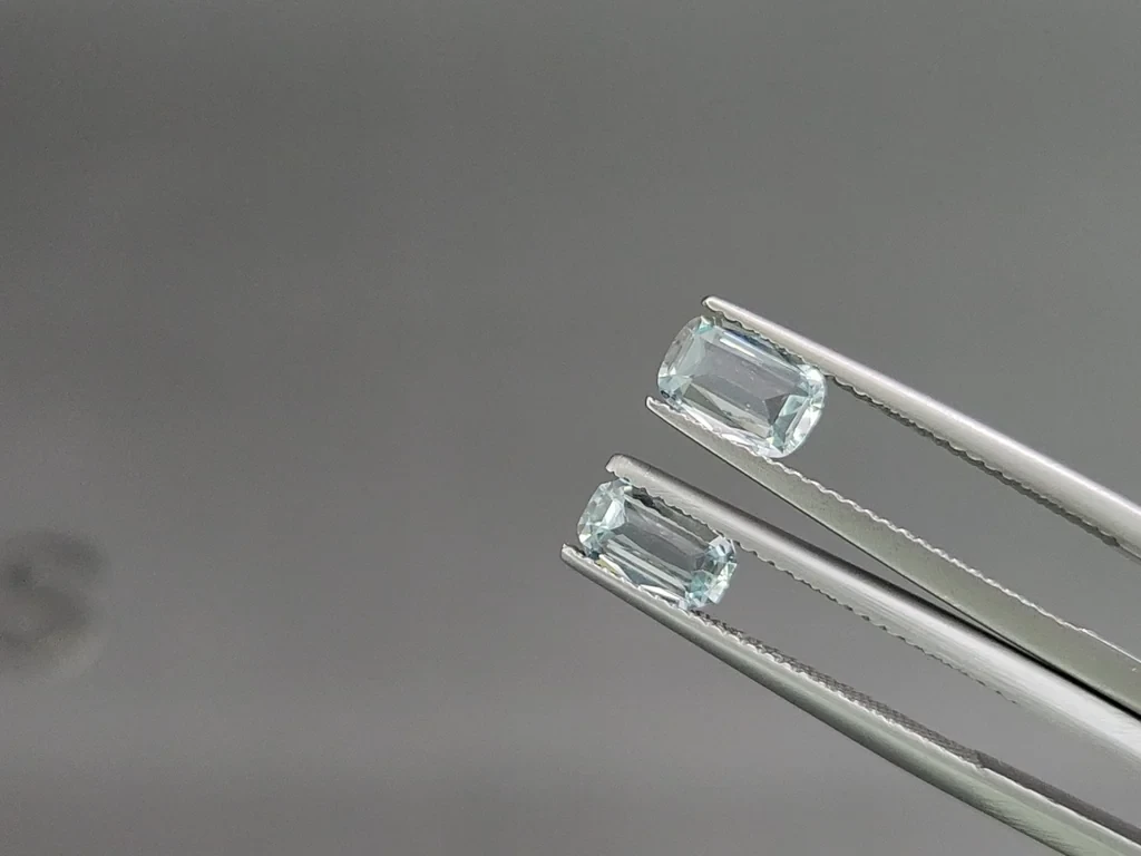 Сет аквамаринов в огранке кушон 3,51 карат, Мадагаскар Изображение №4