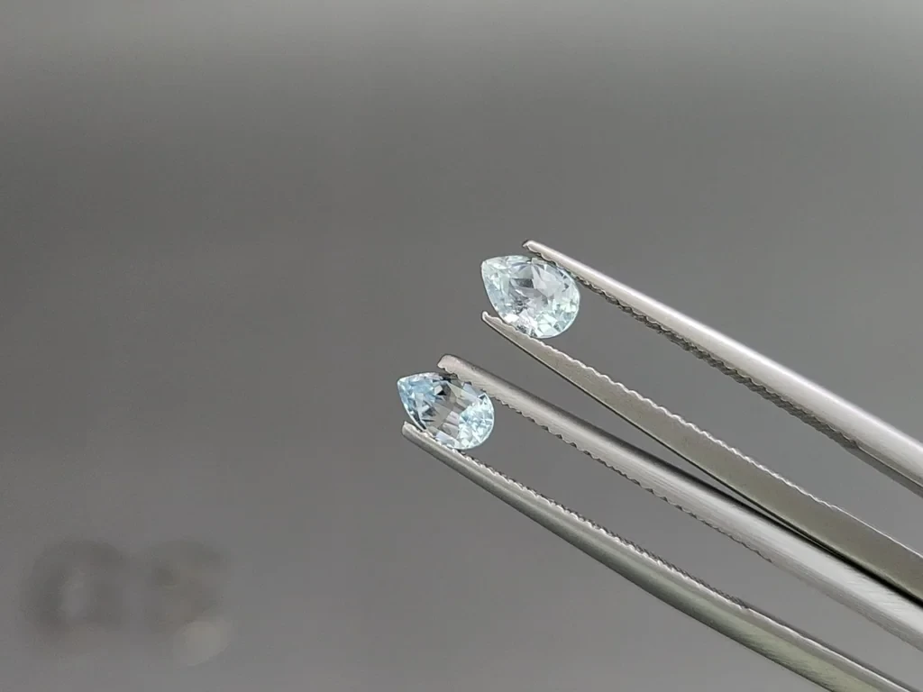 Сет аквамаринов в огранке груша 1,45 карат, Мадагаскар Изображение №4