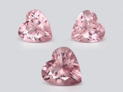 Сет из розовых морганитов в огранке сердце 6,56 карата, Мадагаскар  photo