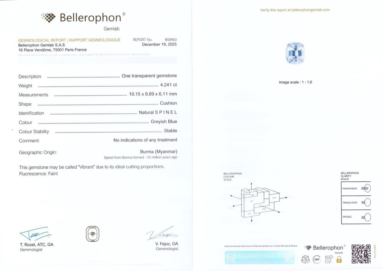 Шпинель в огранке кушон 4,24 карат, Бирма  Изображение №6