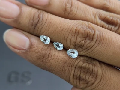 Сет аквамаринов в огранке груша 1,30 карат, Мадагаскар photo