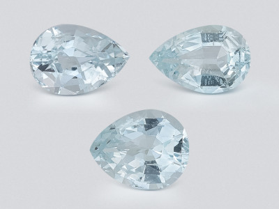 Сет аквамаринов в огранке груша 1,30 карат, Мадагаскар photo
