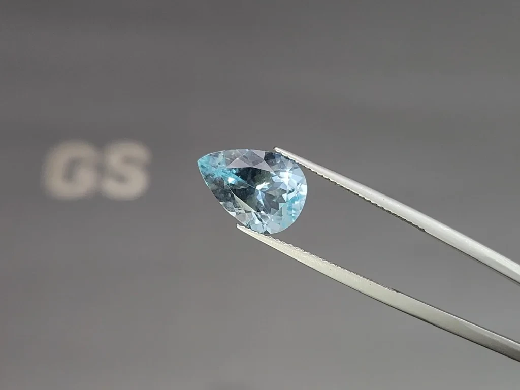 Аквамарин в огранке груша 4,24 карат, Мадагаскар Изображение №3