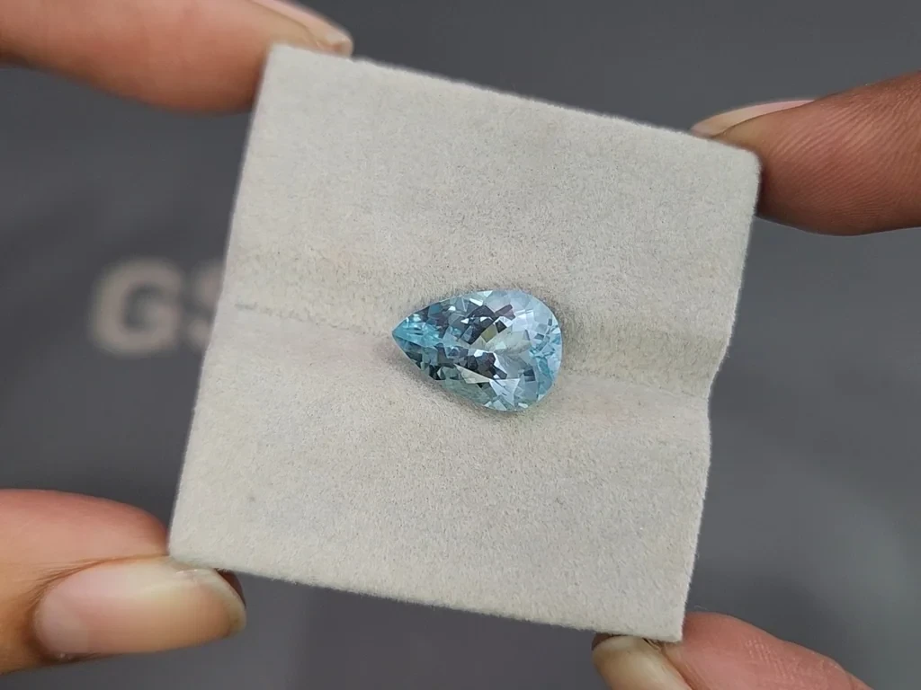 Аквамарин в огранке груша 4,24 карат, Мадагаскар Изображение №4