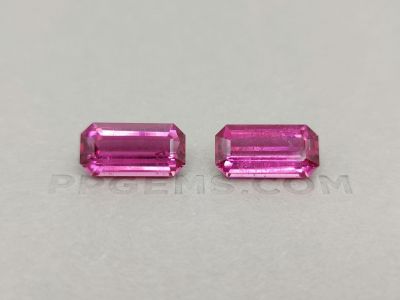 Пара пурпурно-розовых турмалинов в огранке октагон 17,60 карат photo