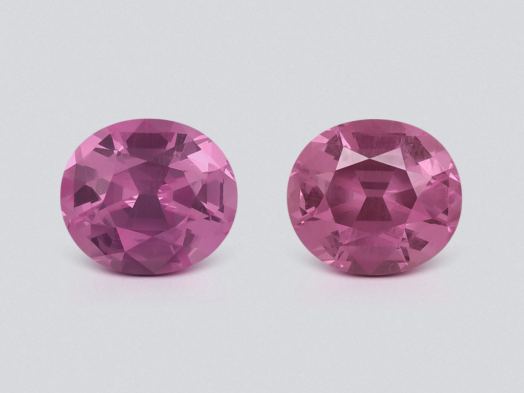 Пара нежно-розовых шпинелей в огранке овал 2,35 карат,Танзания Изображение №1