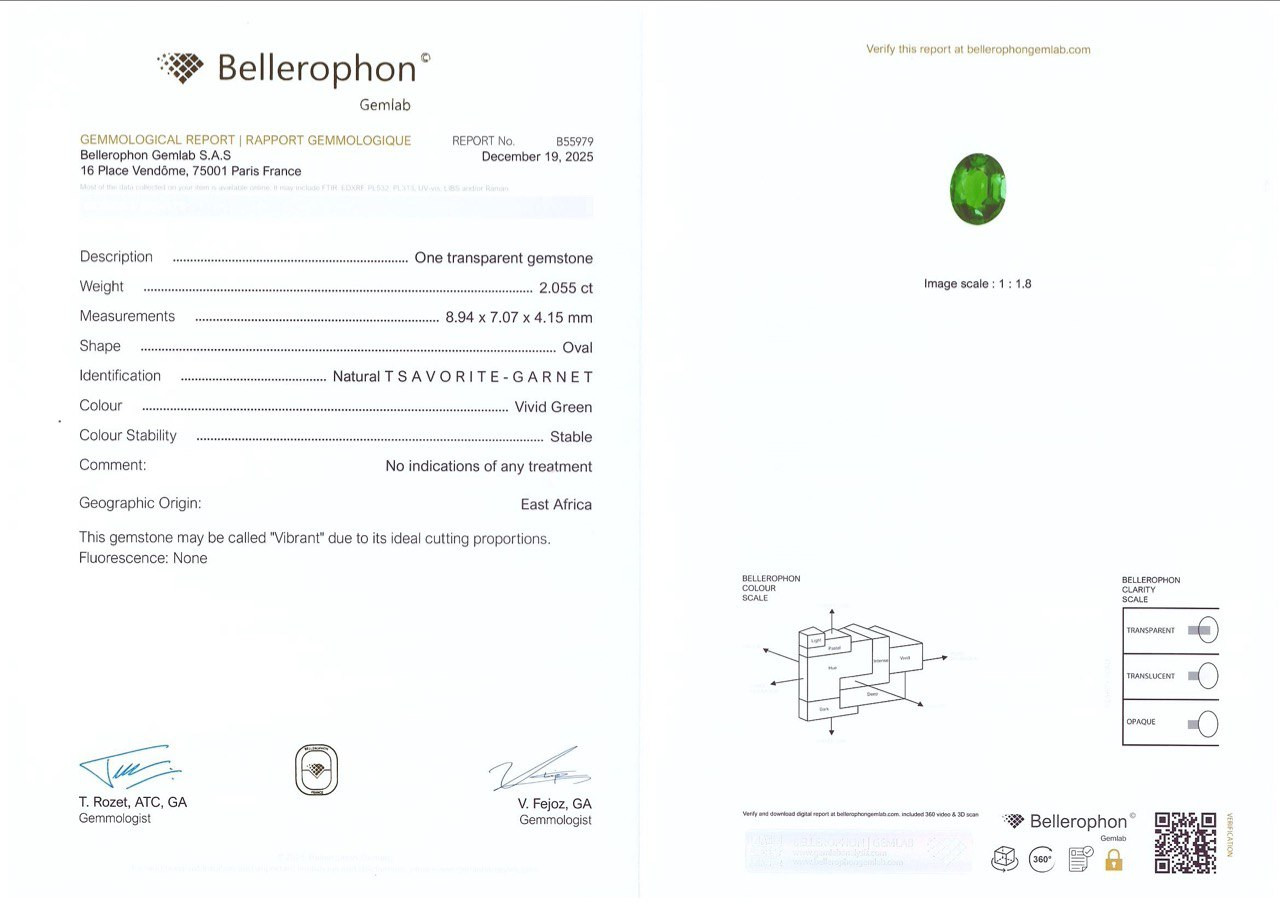 Сет ярко-зеленых цаворитов в огранке овал 8,18 карат, Африка Изображение №7