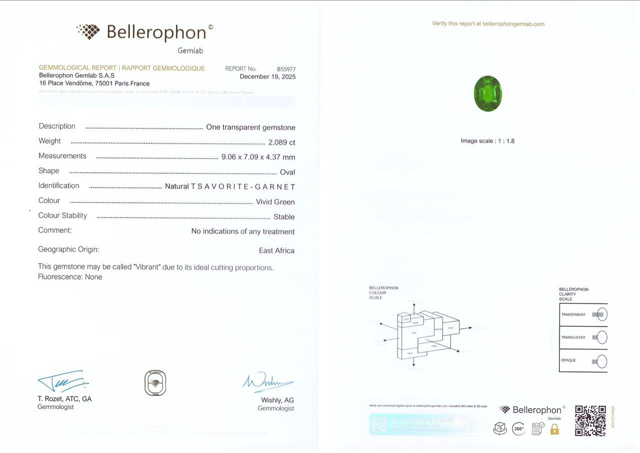 Сет ярко-зеленых цаворитов в огранке овал 8,18 карат, Африка Изображение №8