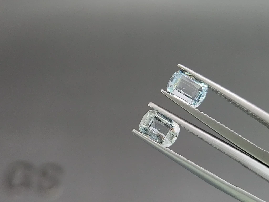 Сет аквамаринов в огранке кушон 3,24 карат, Мадагаскар Изображение №4