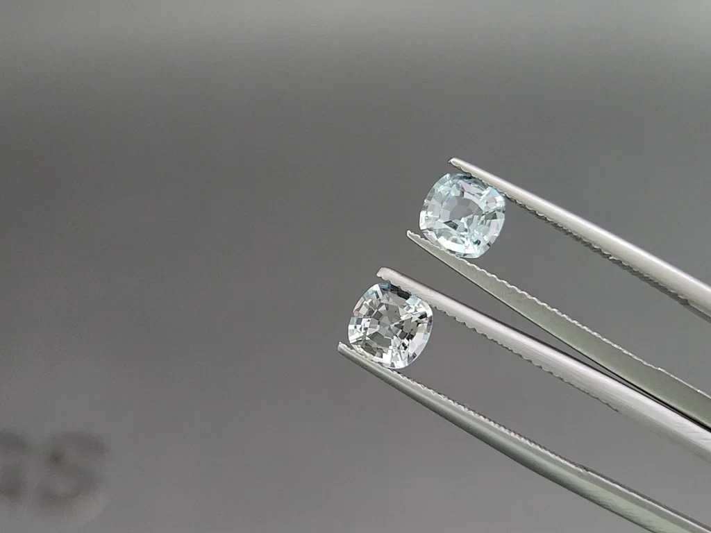 Сет аквамаринов в огранке кушон 3,07 карат, Мадагаскар Изображение №4