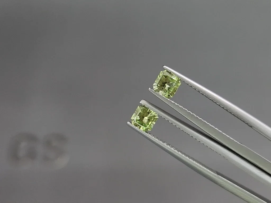 Пара гранатов гроссуляр в огранке радиант 1,03 карат, Танзания Изображение №3