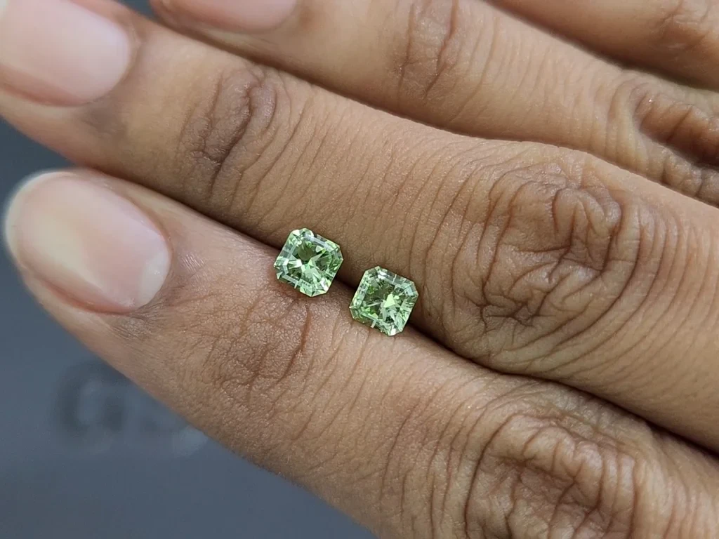 Пара гранатов гроссуляр в огранке радиант 1,03 карат, Танзания Изображение №2