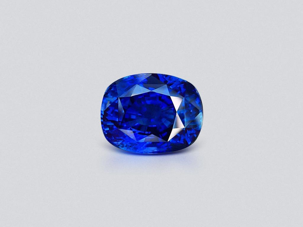 Редкий инвестиционный сапфир цвета Royal Blue 56,62 карата в огранке кушон, Шри-Ланка  Изображение №1